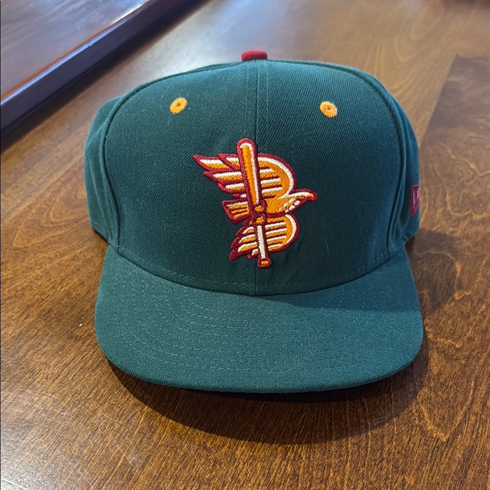 Green Baseball Cap with Red and Yellow Logo